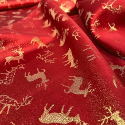 Tovagliato natalizio con renne rosso 5