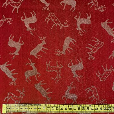 Tovagliato natalizio con renne rosso 7