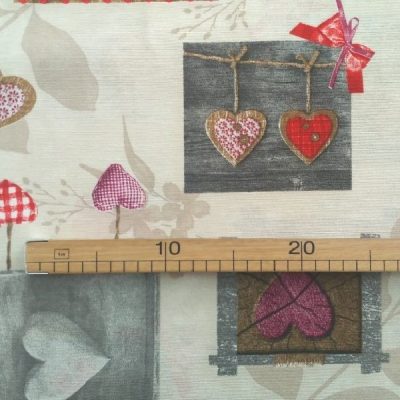 Tovagliato rustico e romantico con cuori e scritte 5