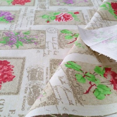 Tovagliato shabby floreale con lettering francese multicolor 2