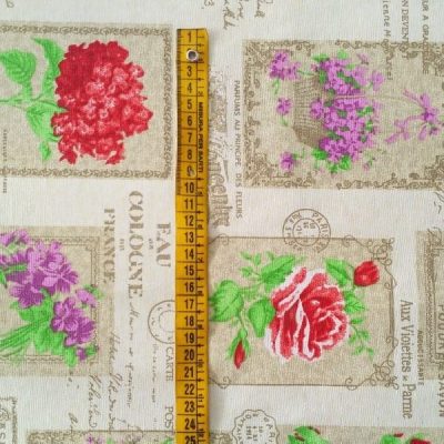 Tovagliato shabby floreale con lettering francese multicolor 4