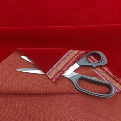 Velluto da arredo misto cotone rosso sangue 1