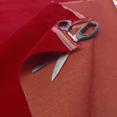 Velluto da arredo misto cotone rosso sangue 4