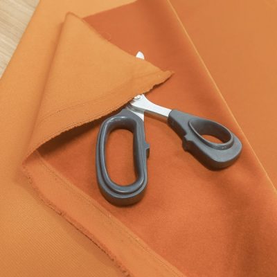 Velluto per arredo misto cotone arancione rossastro 2