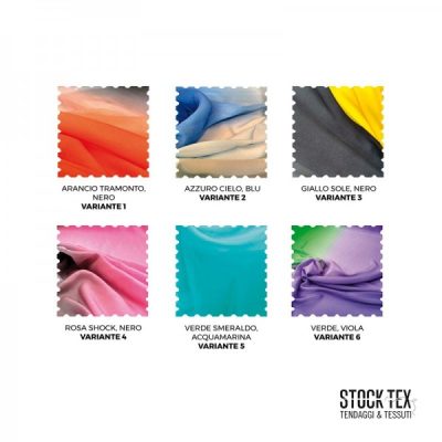 Galleria varianti Abito su mannequin tessuto in chiffon velo sfumato bicolore al metro