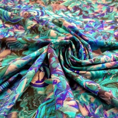 Viscosa floreale marittima colori freddi - multicolor