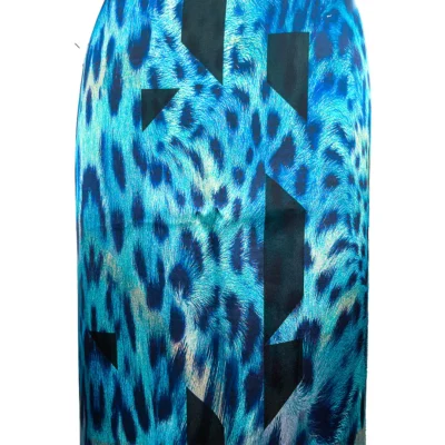 Raso di seta elasticizzato firmato bluemarine blu manichino 3