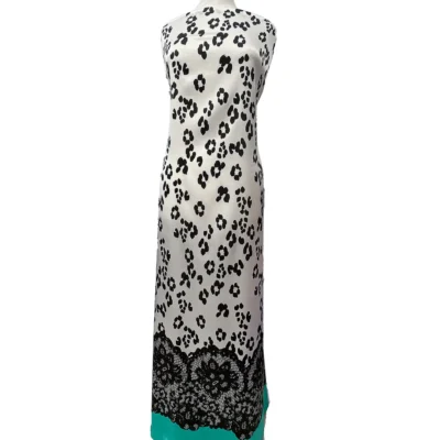 Scampolo di seta ricamato made in italy manichino 2