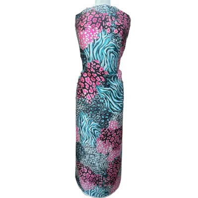 Raso di pura seta made in italy fantasia geometrica e animalier mannequin 3