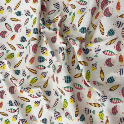 Tessuto per tende con motivo pesciolini 2