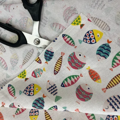 Tessuto per tende con motivo pesciolini 3