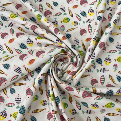 Tessuto per tende con motivo pesciolini 4