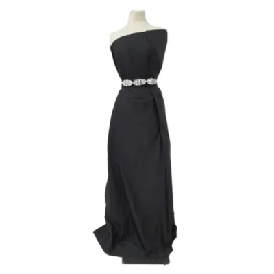 Taffetà di seta alta moda nero intenso mannequin 1