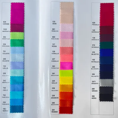 Tessuto lycra bielastico cartella colori 1