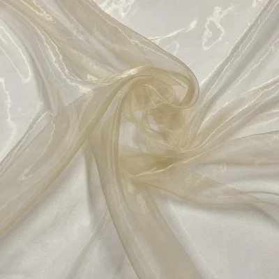 Tessuto per tende e accessori in organza liscia - 17 Varianti colore - Alt.300/320/330 cm - Avorio 320 cm senza piombino