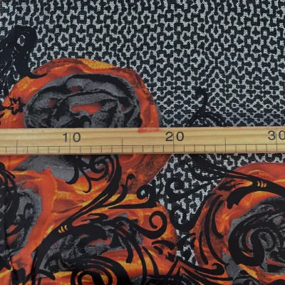 Raso di pura seta Made in Italy a fantasia astratta 5