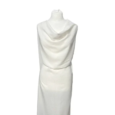 Raso di seta tinta unita bianco naturale 4