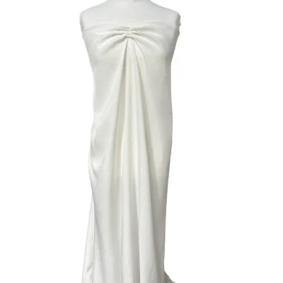 Raso di seta tinta unita bianco naturale 6