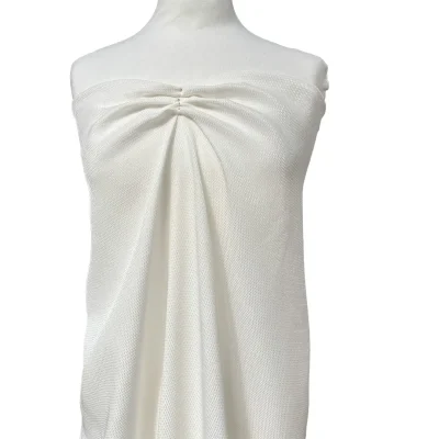 Raso di seta tinta unita bianco naturale 7