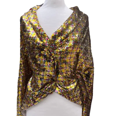 Tessuto d'abbigliamento d'Alta Moda con paillettes multicolor 2