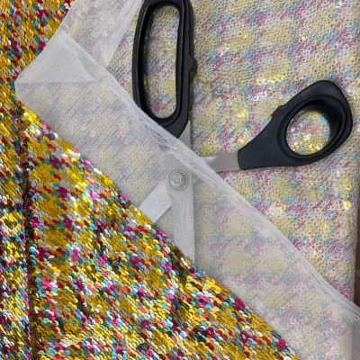 Tessuto d'abbigliamento d'Alta Moda con paillettes multicolor 5