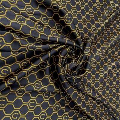 Tessuto in raso di seta fantasia con ferri di cavallo 3