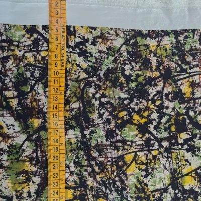 raso satinato in pura seta fantasia astratta con vegetazione 3