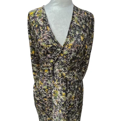 raso satinato in pura seta fantasia astratta con vegetazione 5