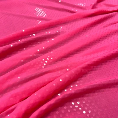 lycra rosa fluo punti luce trasparenti 3