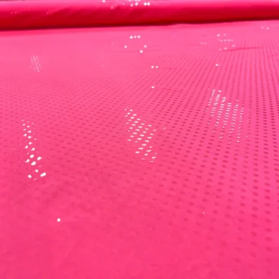lycra rosa fluo punti luce trasparenti 1