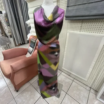 Raso di pura Seta Made in Italy con fantasia astratta 4