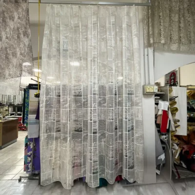 Tessuto per tende con fantasia geometrica a righe 1-1