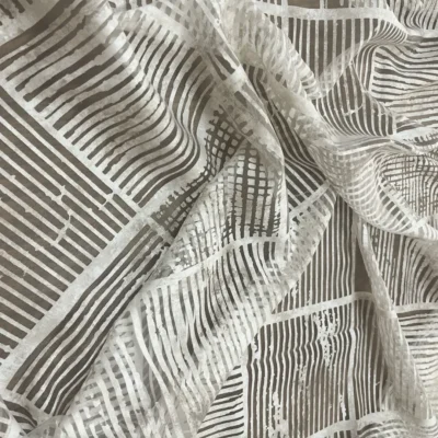 Tessuto per tende con fantasia geometrica a righe 11