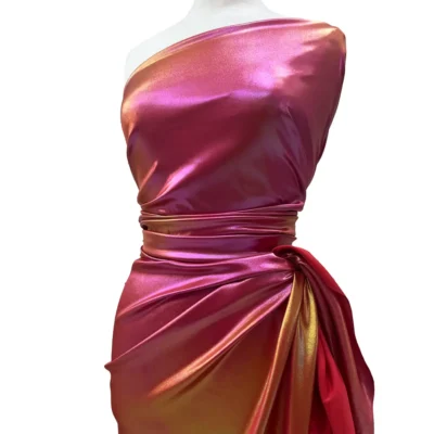 Crepe laminato in pura seta con fili lurex 4