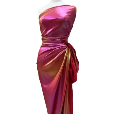 Crepe laminato in pura seta con fili lurex 5