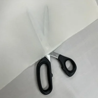 Organza di pura seta Made in Italy color bianco naturale (3)