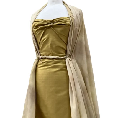 Shantung di pura seta italiana con spalmatura dorata