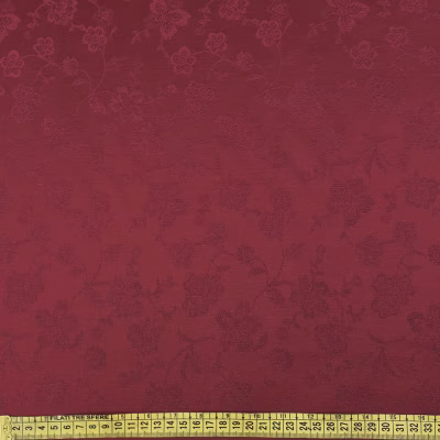 Tessuto per arredamento damascato floreale rosso scuro (8)