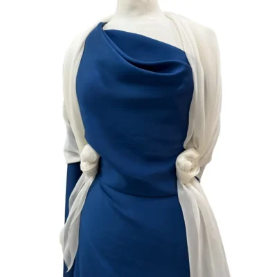 Twill di pura seta Made in Italy color blu navy (1)