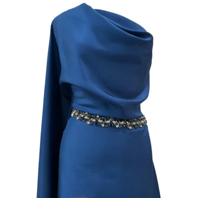 Twill di pura seta Made in Italy color blu navy (6)