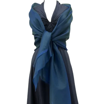 Twill di pura seta Made in Italy color blu notte (1)