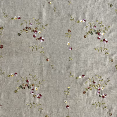 lino ecr&ugrave; ricamato multicolor lurex 2