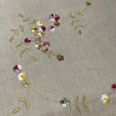 lino ecr&ugrave; ricamato multicolor lurex 4