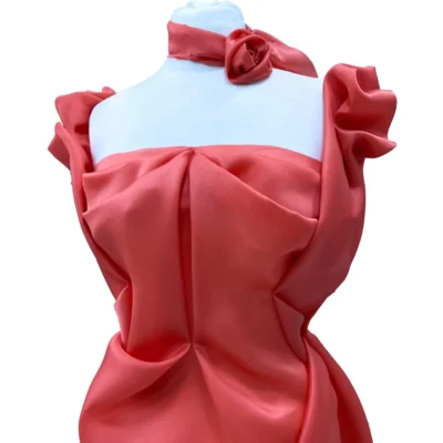 organza pesante 100% seta color rosa-arancio salmone (3)