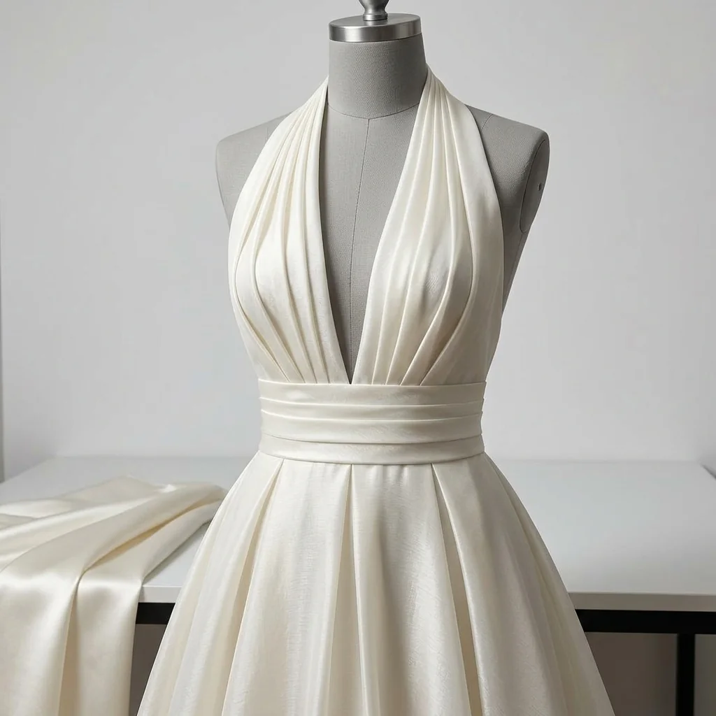 Organza di pura seta Made in Italy color bianco naturale - Alt.150 cm