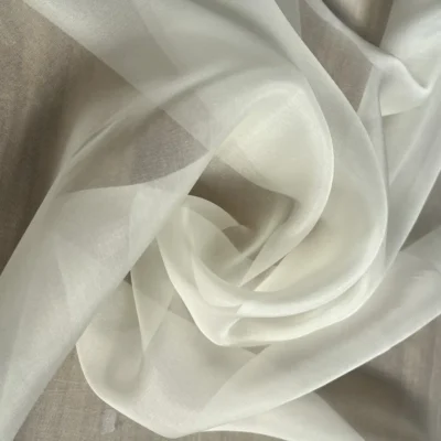 organza seta trasparente bianco naturale 3