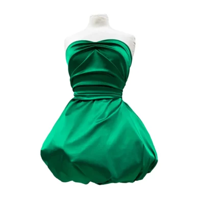 raso sintetico leggermente elasticizzato color verde smeraldo (1)