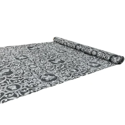 tessuto in puro cotone con stampa ghirigori e figure mitologiche ( (5)