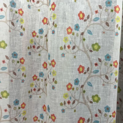 Tessuto per tendaggio floreale multicolore Via Roma 60 (4)