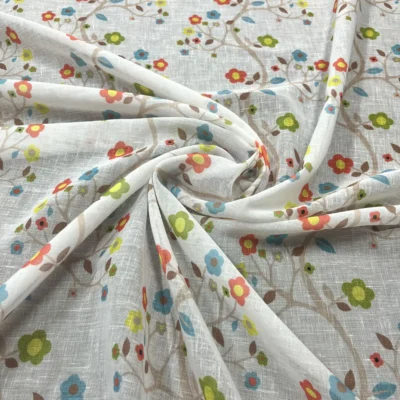 Tessuto per tendaggio floreale multicolore Via Roma 60 (6)